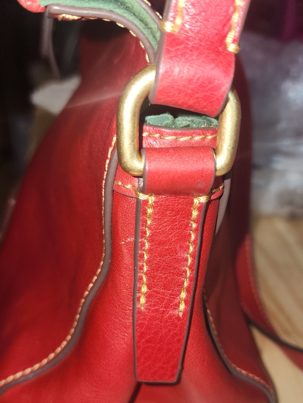 Dooney & Bourke Red Flourentine Laurel Smooth Leather Crossbody Purse Crossbody - Picture 16 of 16